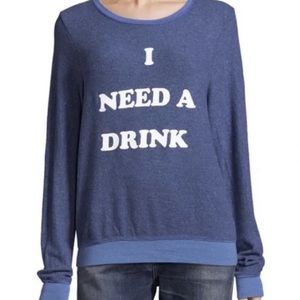 Wildfox “I Need A Drink” Baggy Beach Jumper